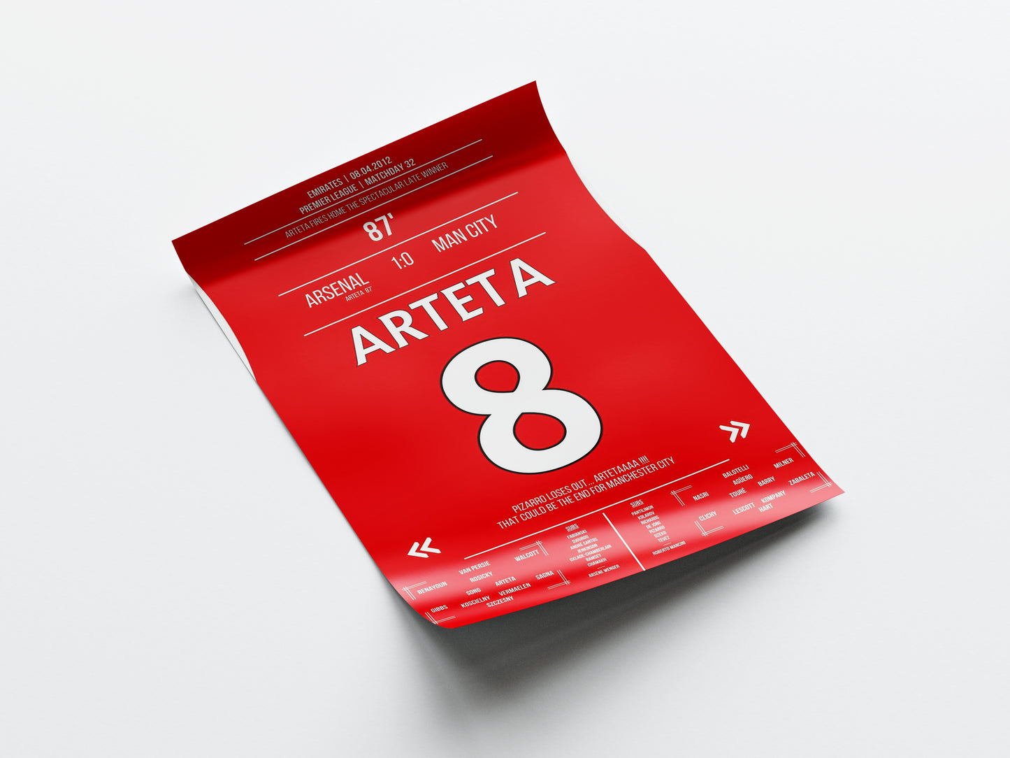 Mikel Arteta 'EPL Jersey' Poster