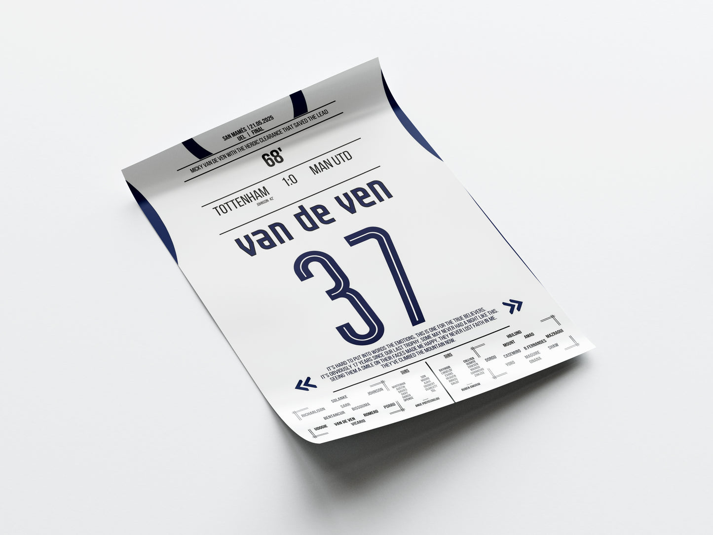 Micky van de Ven 'UEL Final Jersey' Poster