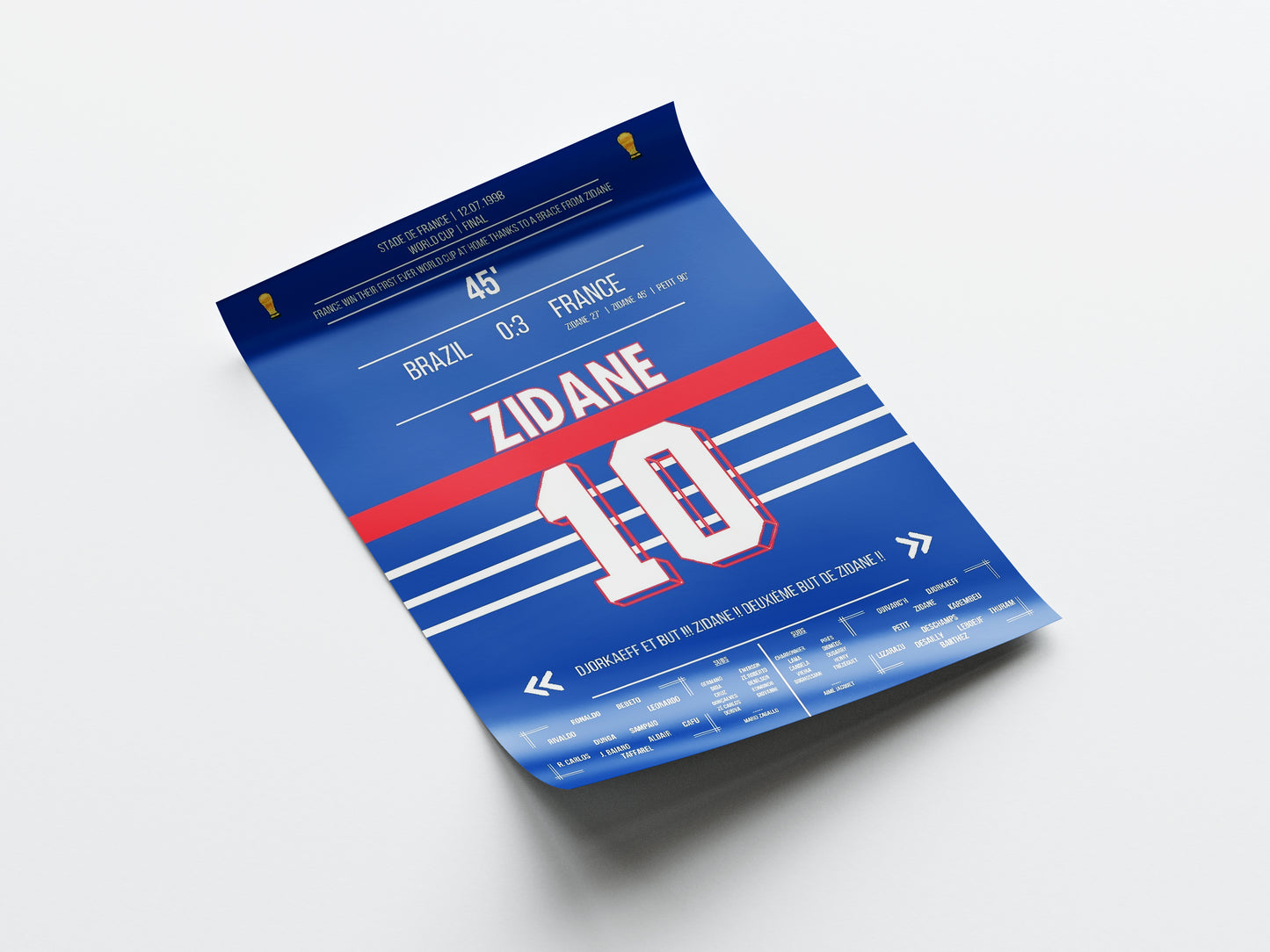 Zinedine Zidane 'World Cup Final Jersey' Poster