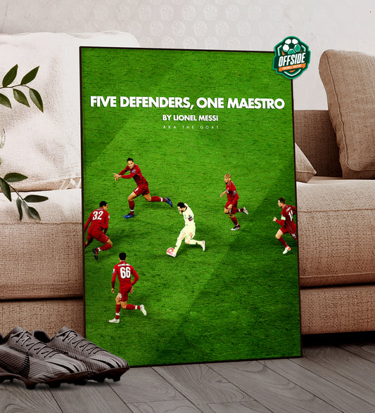 Lionel Messi '5 Defenders, 1 Maestro' Poster