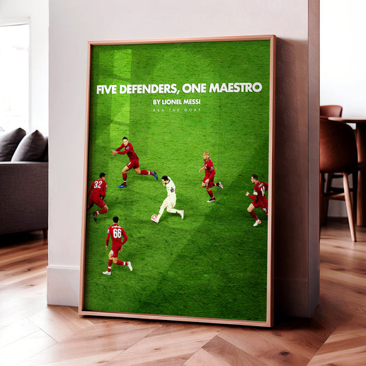 Lionel Messi '5 Defenders, 1 Maestro' Poster