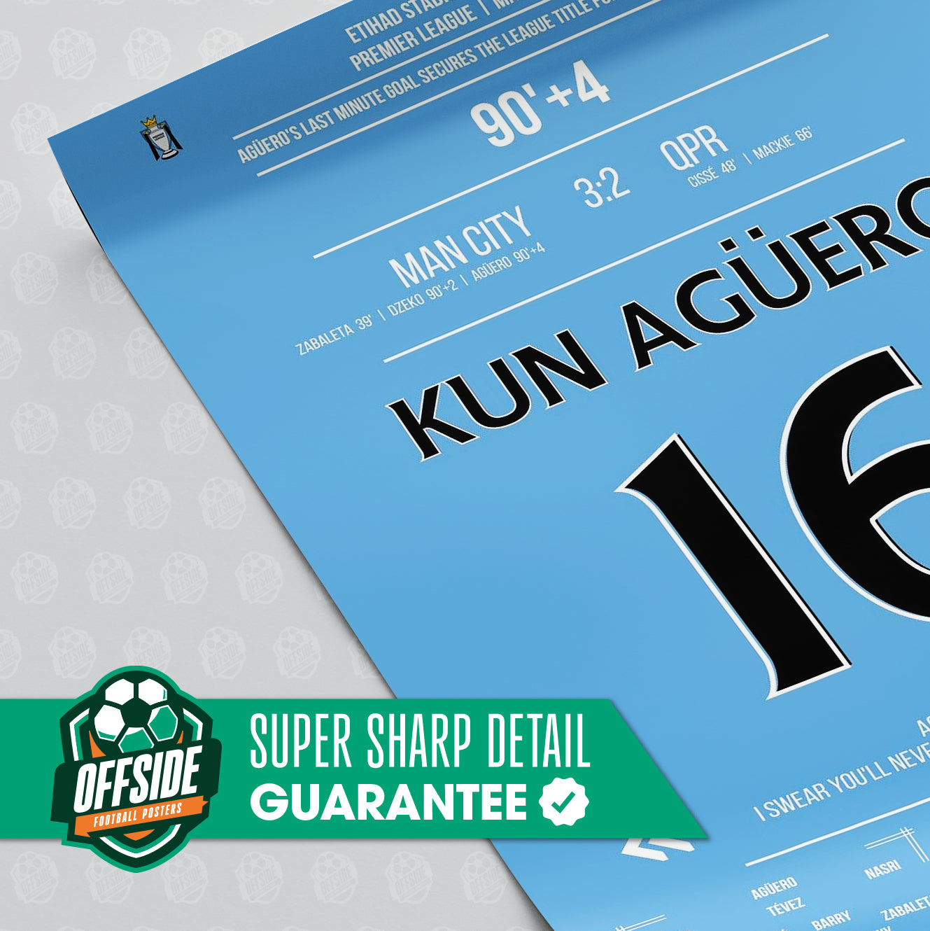 Sergio Aguero 'Premier League Jersey' Poster