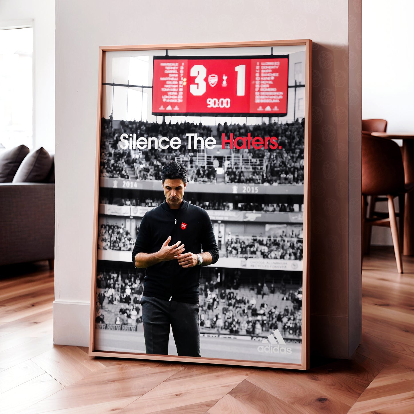 Mikel Arteta 'Silence The Haters.' Poster