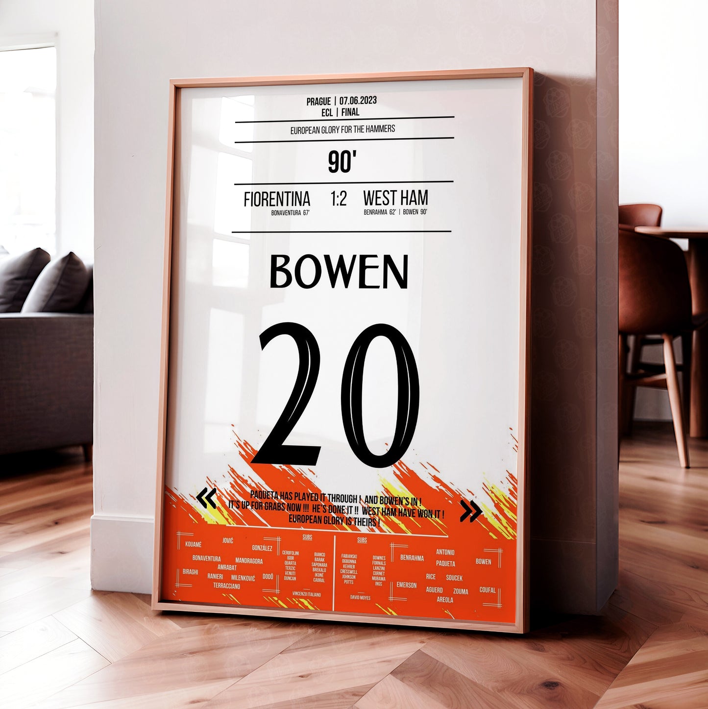 Jarrod Bowen 'ECL Final Jersey' Poster