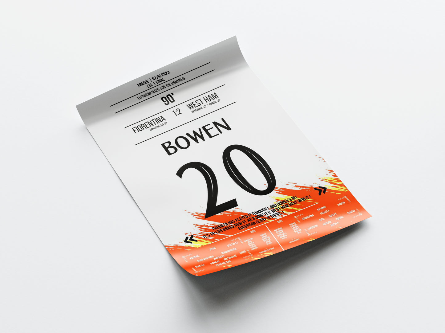 Jarrod Bowen 'ECL Final Jersey' Poster