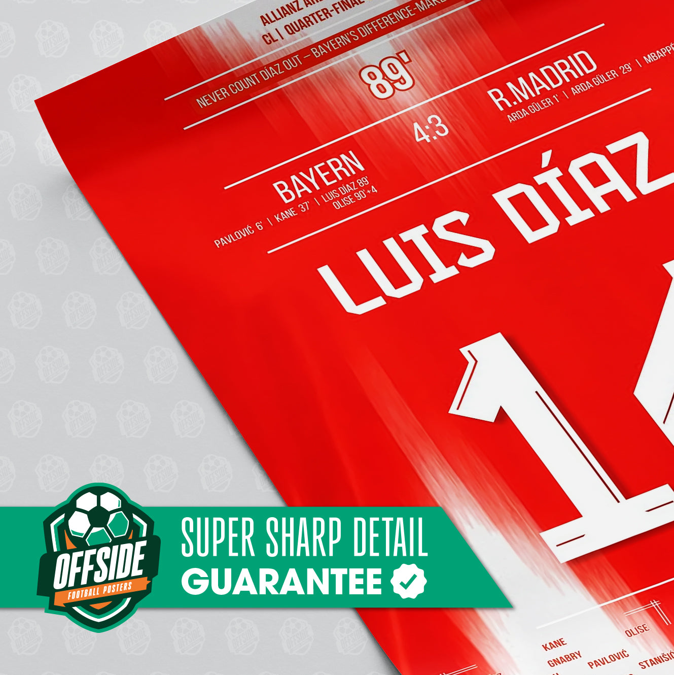 Luis Diaz 'UCL Quarter-Final Jersey' Poster