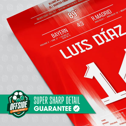 Luis Diaz 'UCL Quarter-Final Jersey' Poster
