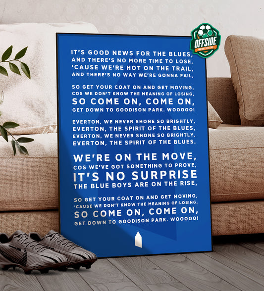 Everton Chant 'Spirit Of The Blues' Poster