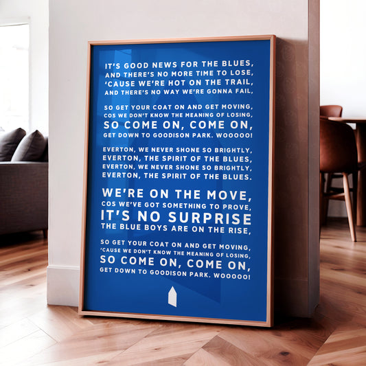 Everton Chant 'Spirit Of The Blues' Poster