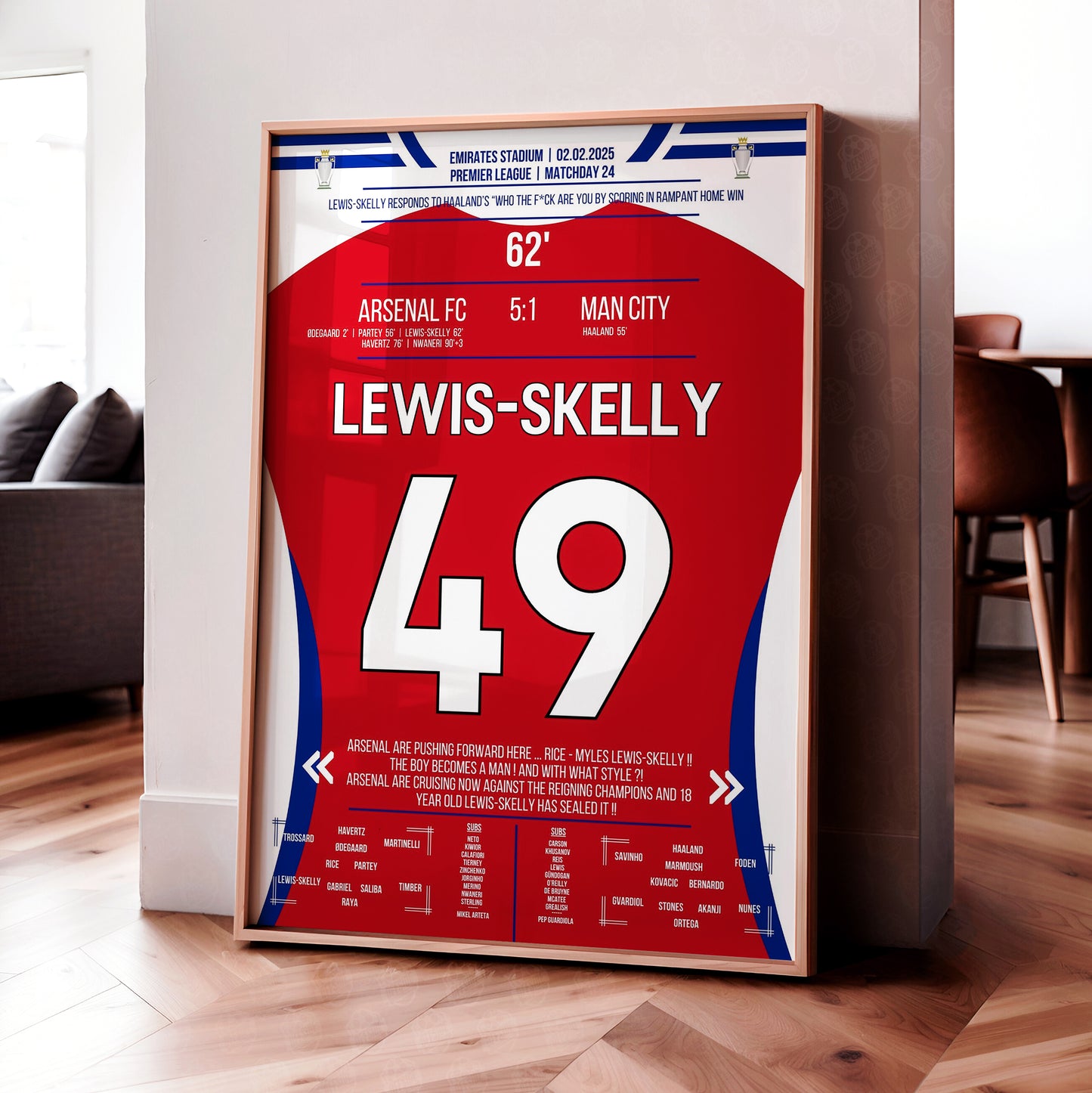 Myles Lewis-Skelly 'EPL Jersey' Poster