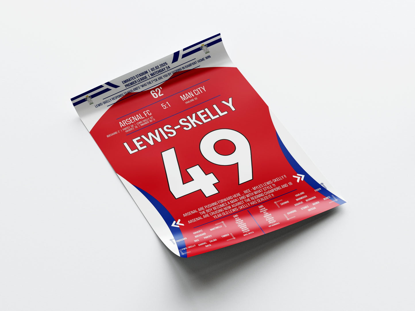 Myles Lewis-Skelly 'EPL Jersey' Poster