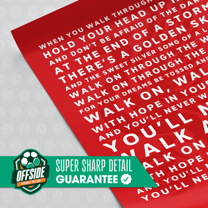 Liverpool Chant 'YNWA' Poster