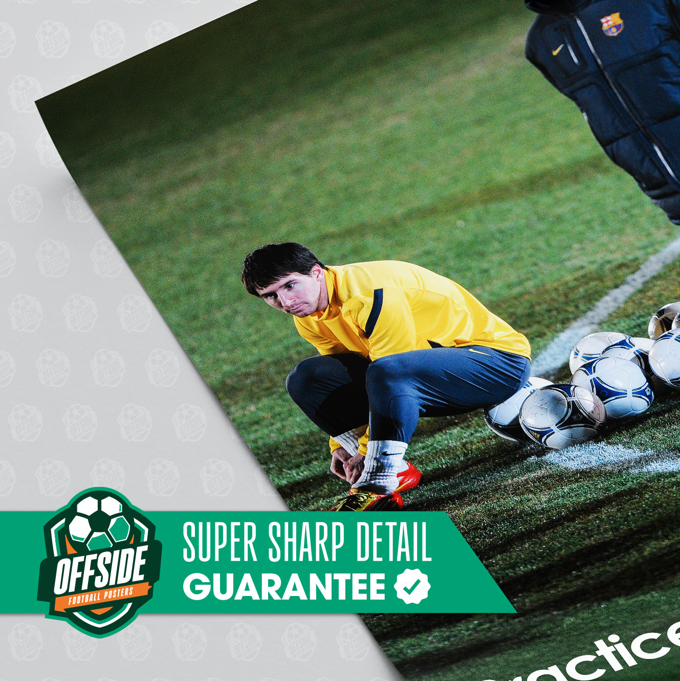 Messi & Guardiola 'Practice Makes Perfect' Poster – Offside Posters