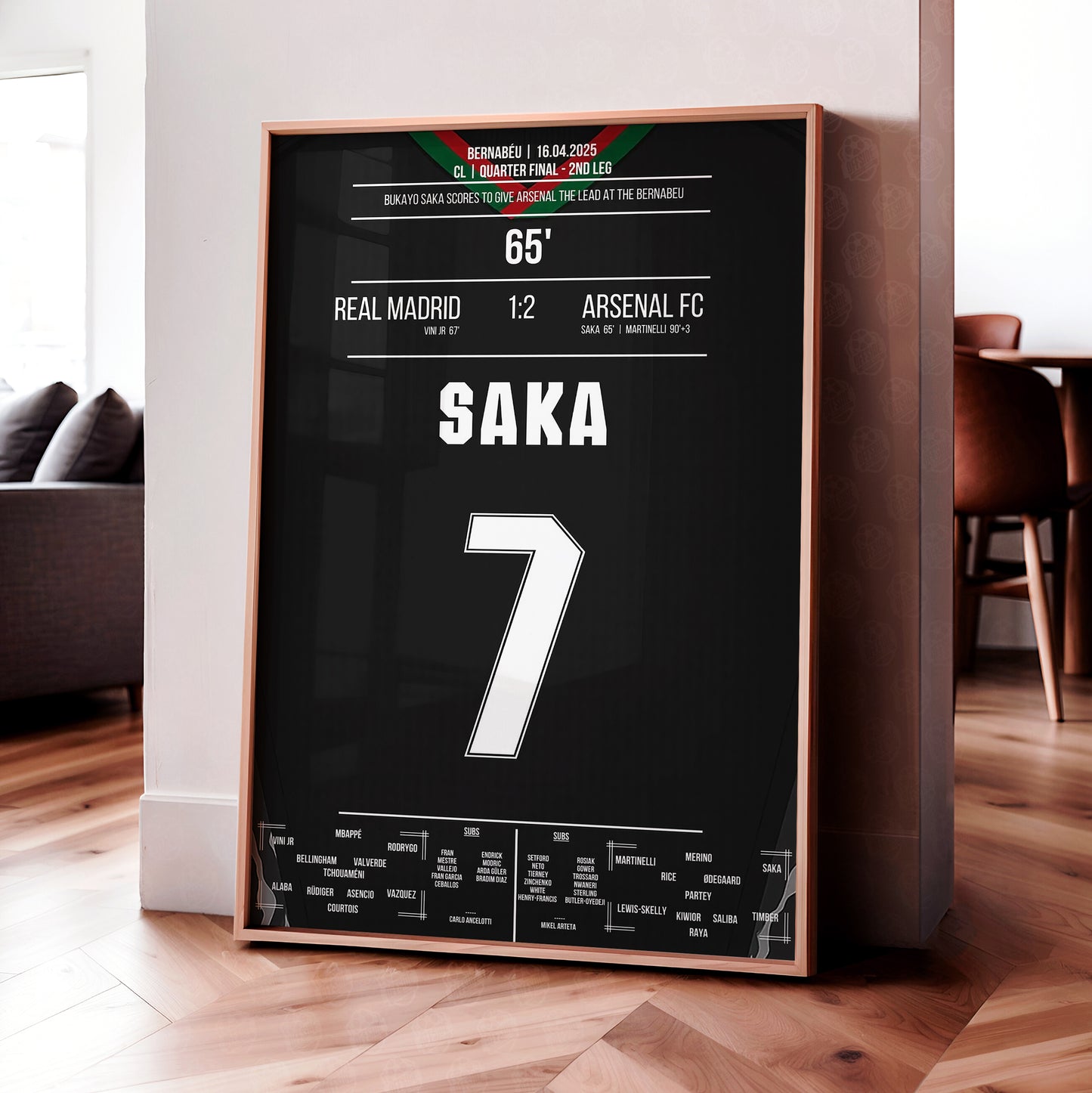 Bukayo Saka 'UCL Quarter-Final Jersey' Poster