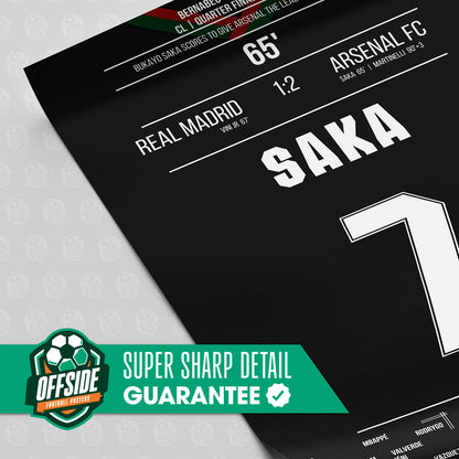 Bukayo Saka 'UCL Quarter-Final Jersey' Poster