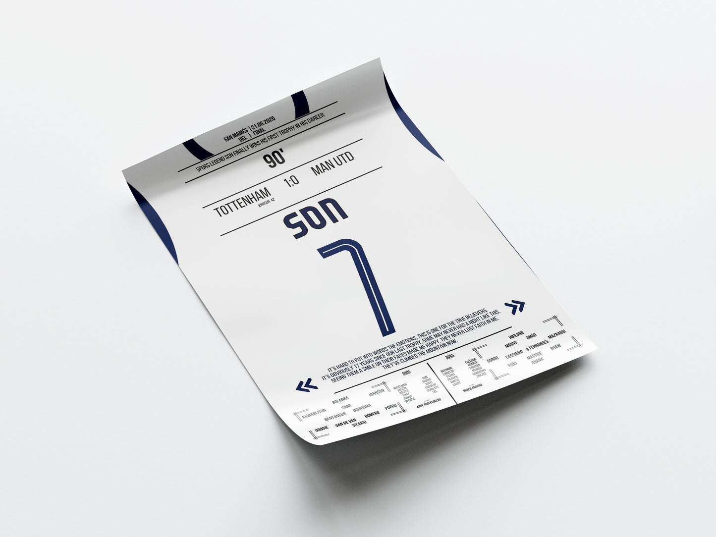Son Heung-min 'UEL Final Jersey' Poster