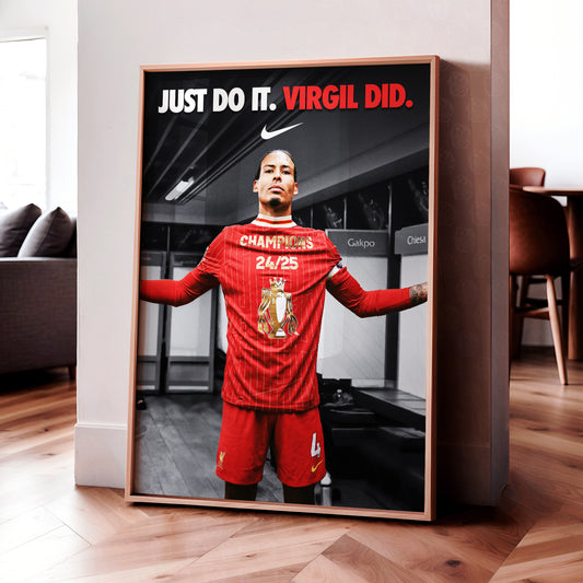 Virgil van Dijk 'Premier League Champion' Poster