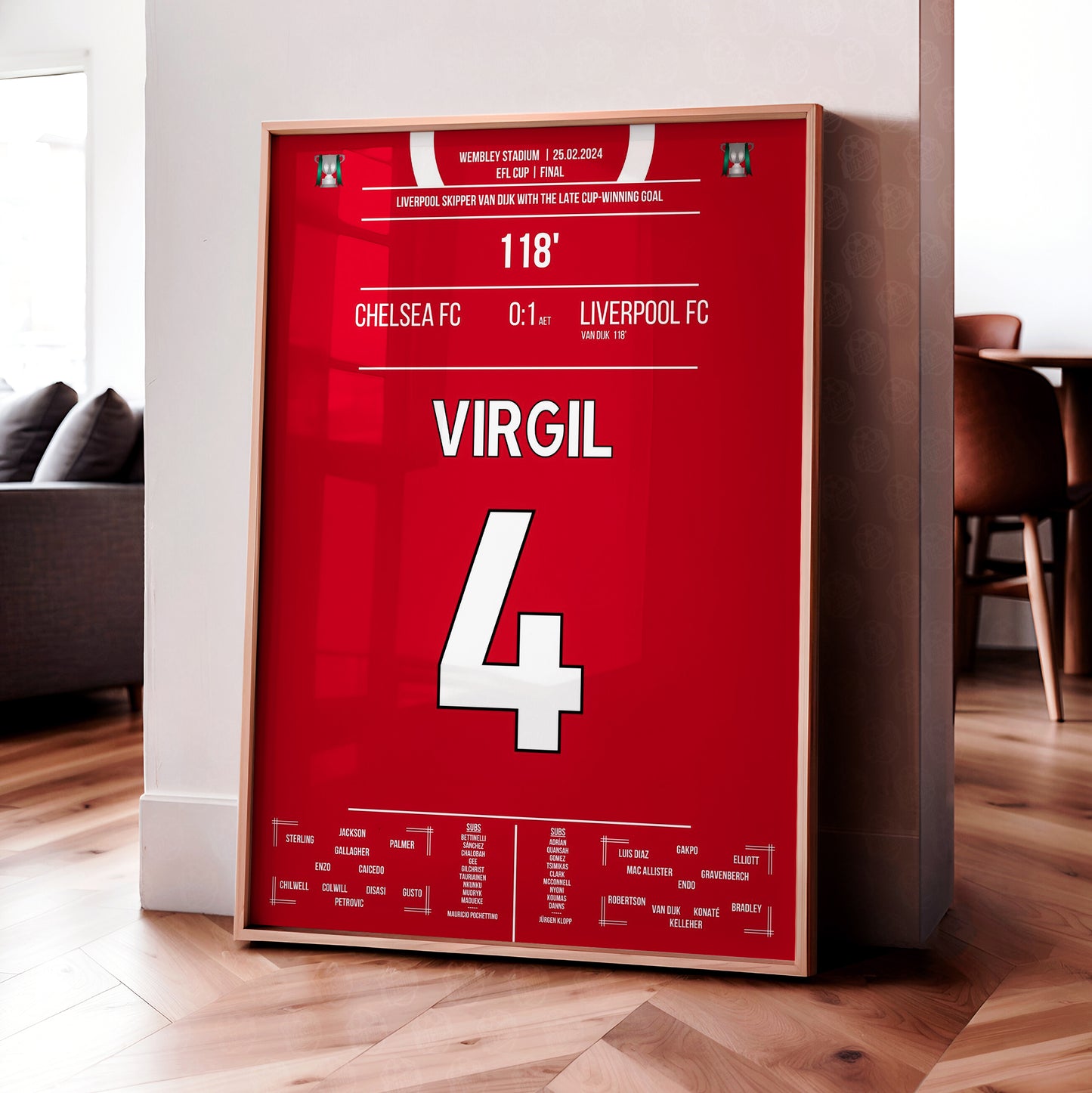 Virgil van Dijk 'EFL Cup Final Jersey' Poster