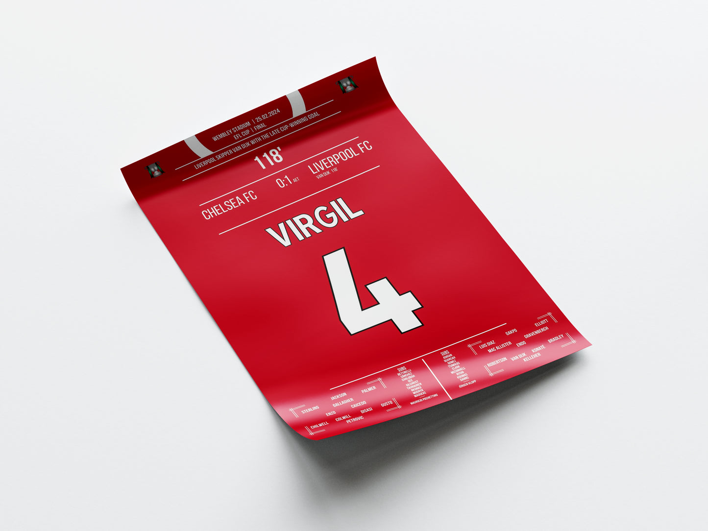 Virgil van Dijk 'EFL Cup Final Jersey' Poster