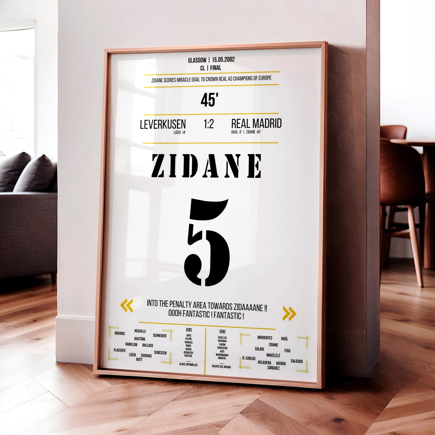 Zinedine Zidane 'UCL Final Jersey' Poster