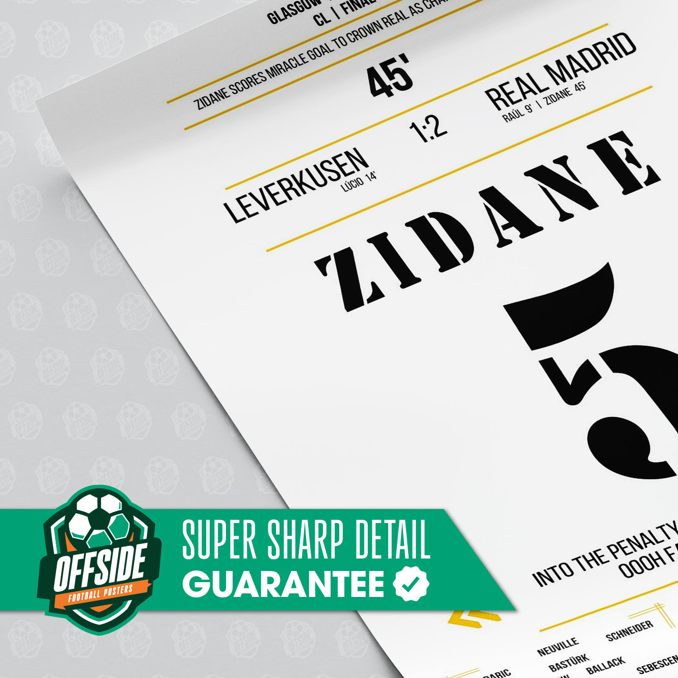 Zinedine Zidane 'UCL Final Jersey' Poster