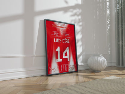 Luis Diaz 'UCL Quarter-Final Jersey' Poster