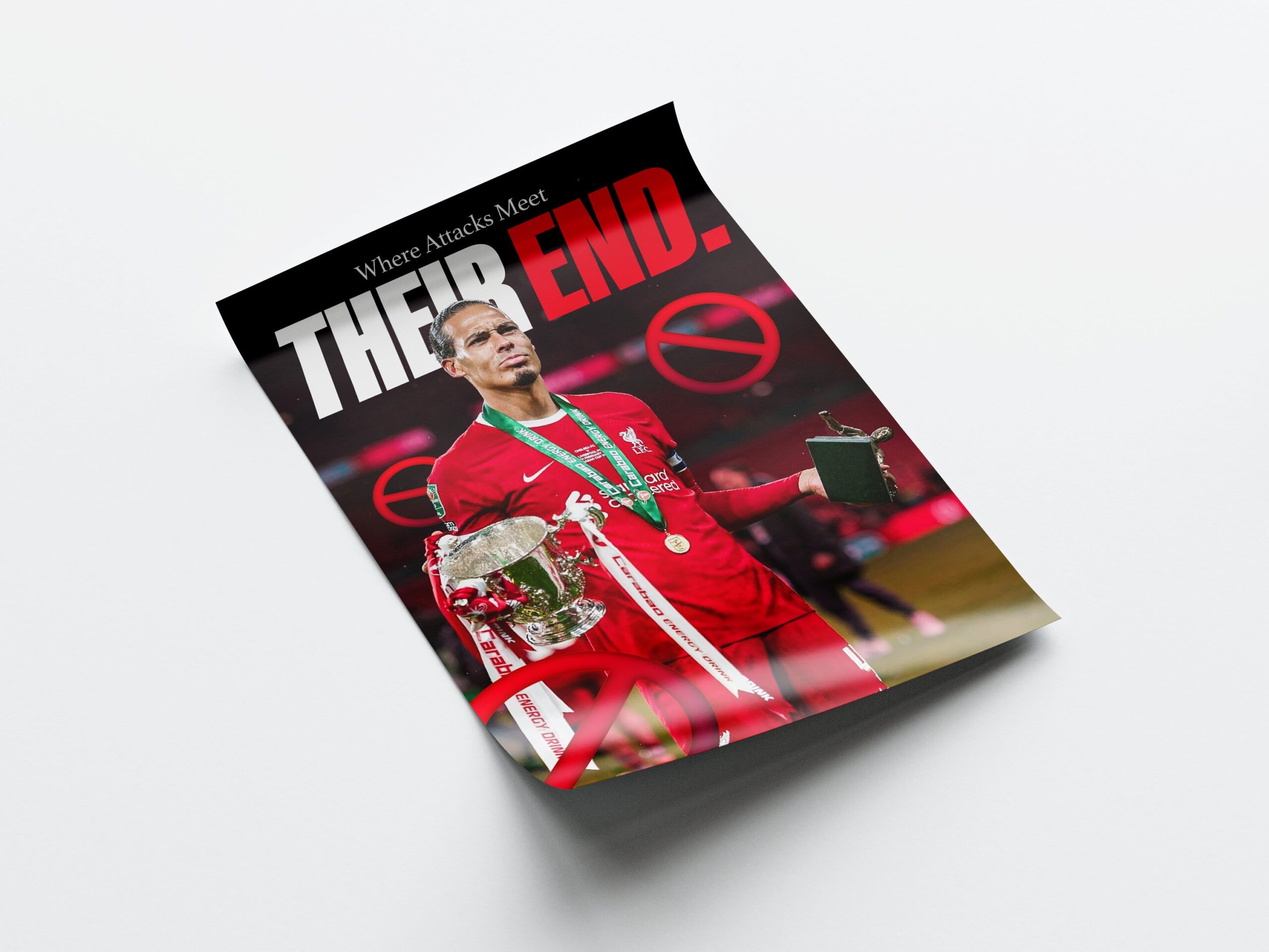 Virgil van Dijk 'Attacks Meet Their End' Poster - Image 4
