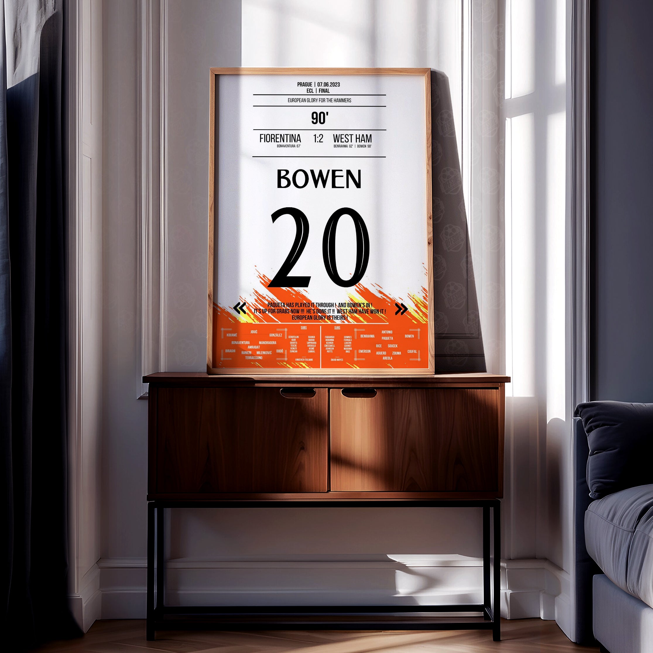 Jarrod Bowen 'ECL Final Jersey' Poster - Image 2