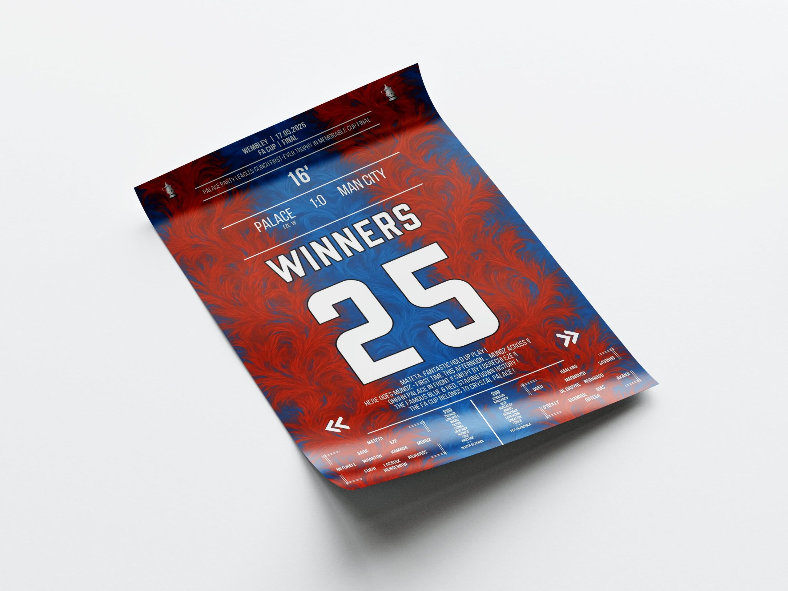 Crystal Palace 'FA Cup Final Jersey' Poster - Image 4