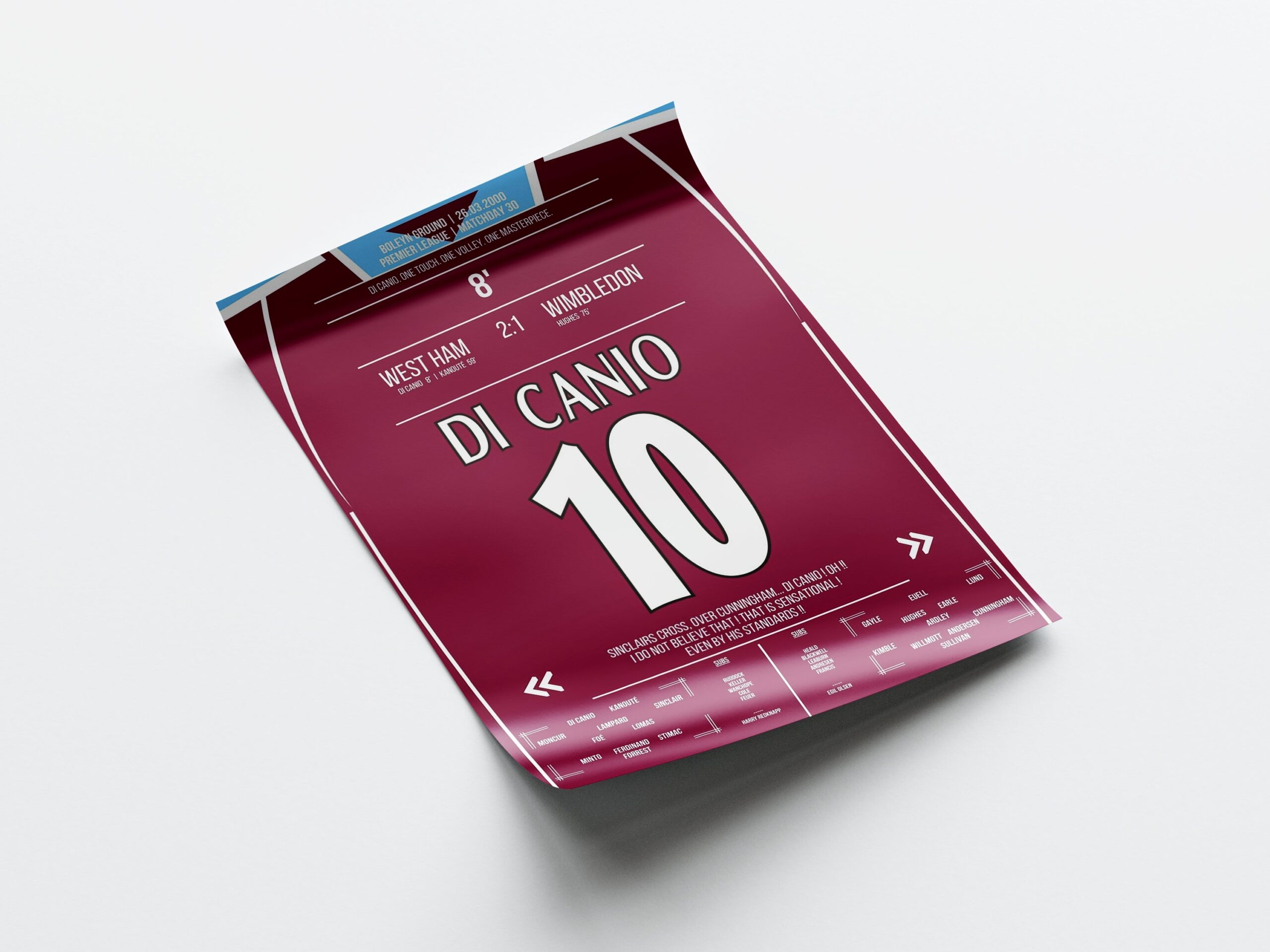 Paolo Di Canio 'EPL Jersey' Poster - Image 4