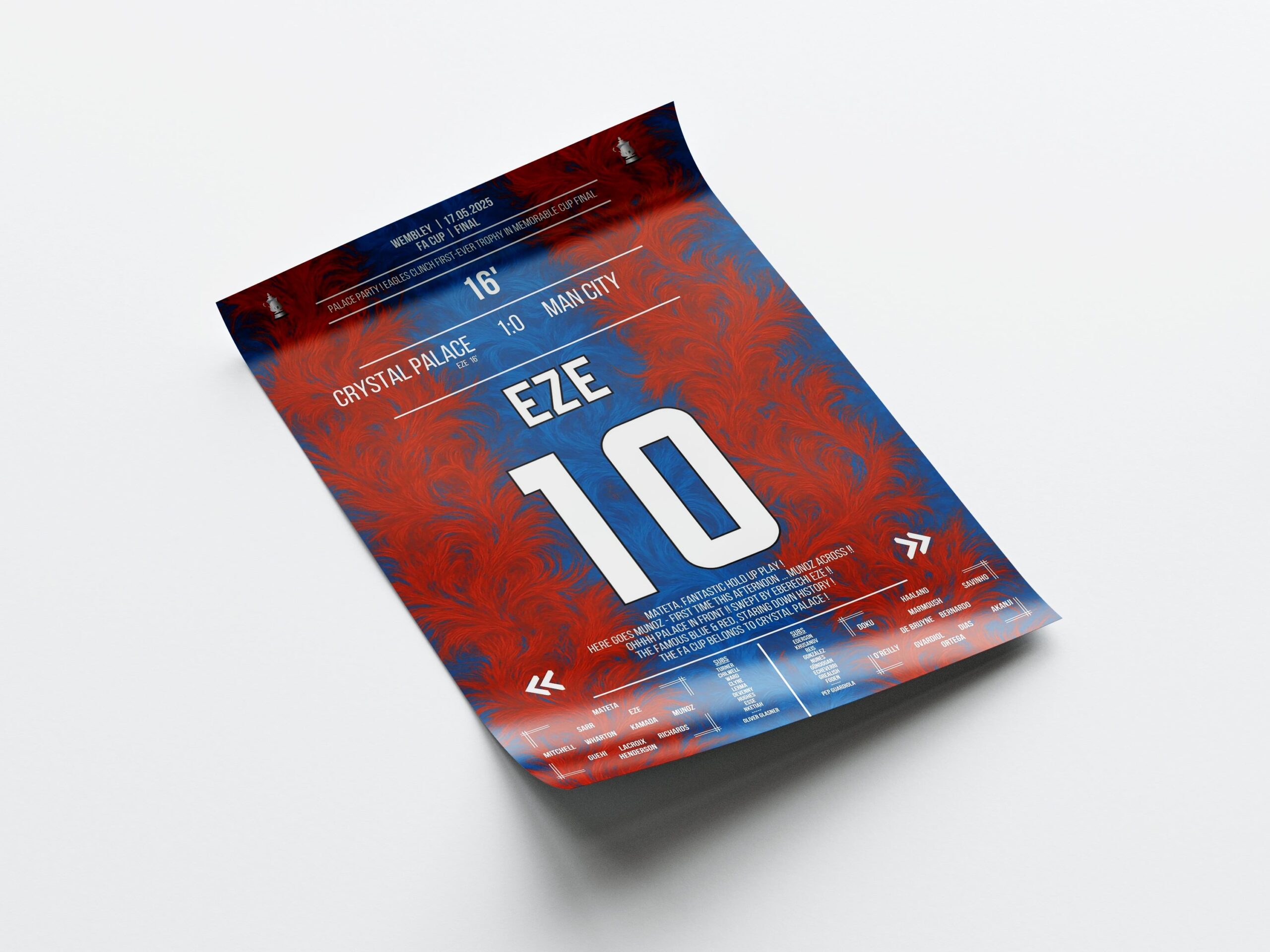 Eberechi Eze 'FA Cup Final Jersey' Poster - Image 4
