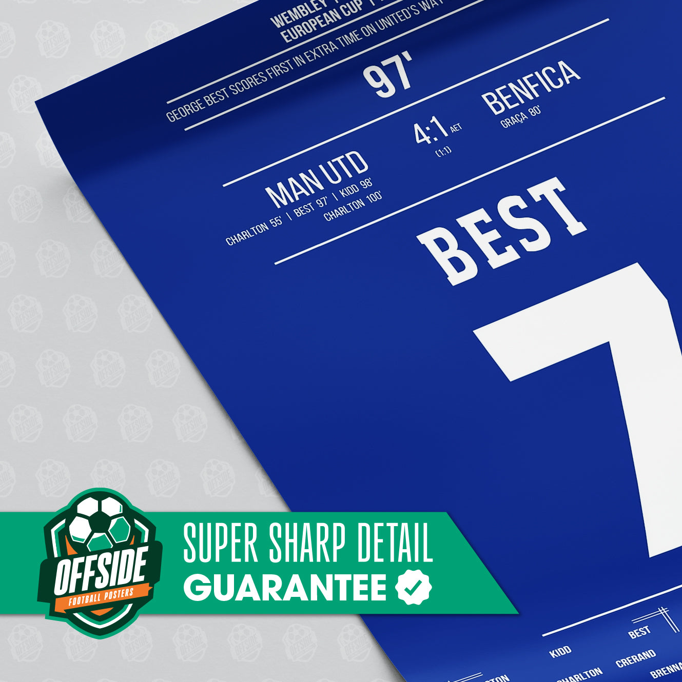 George Best 'European Cup Final Jersey' Poster - Image 3
