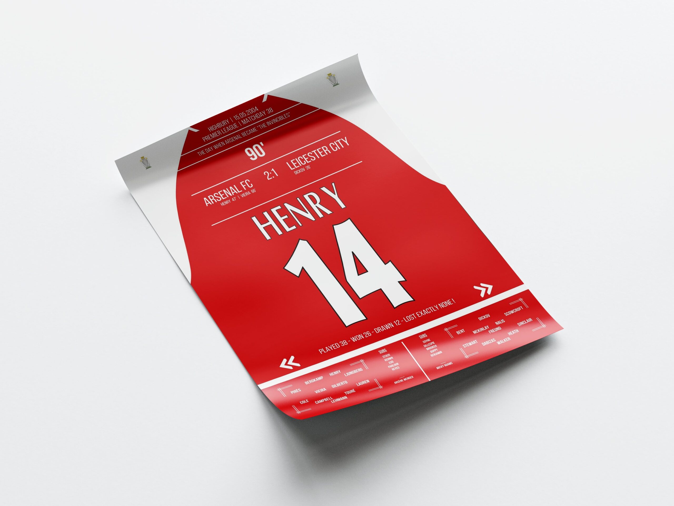 Thierry Henry 'Premier League Jersey' Poster - Image 4