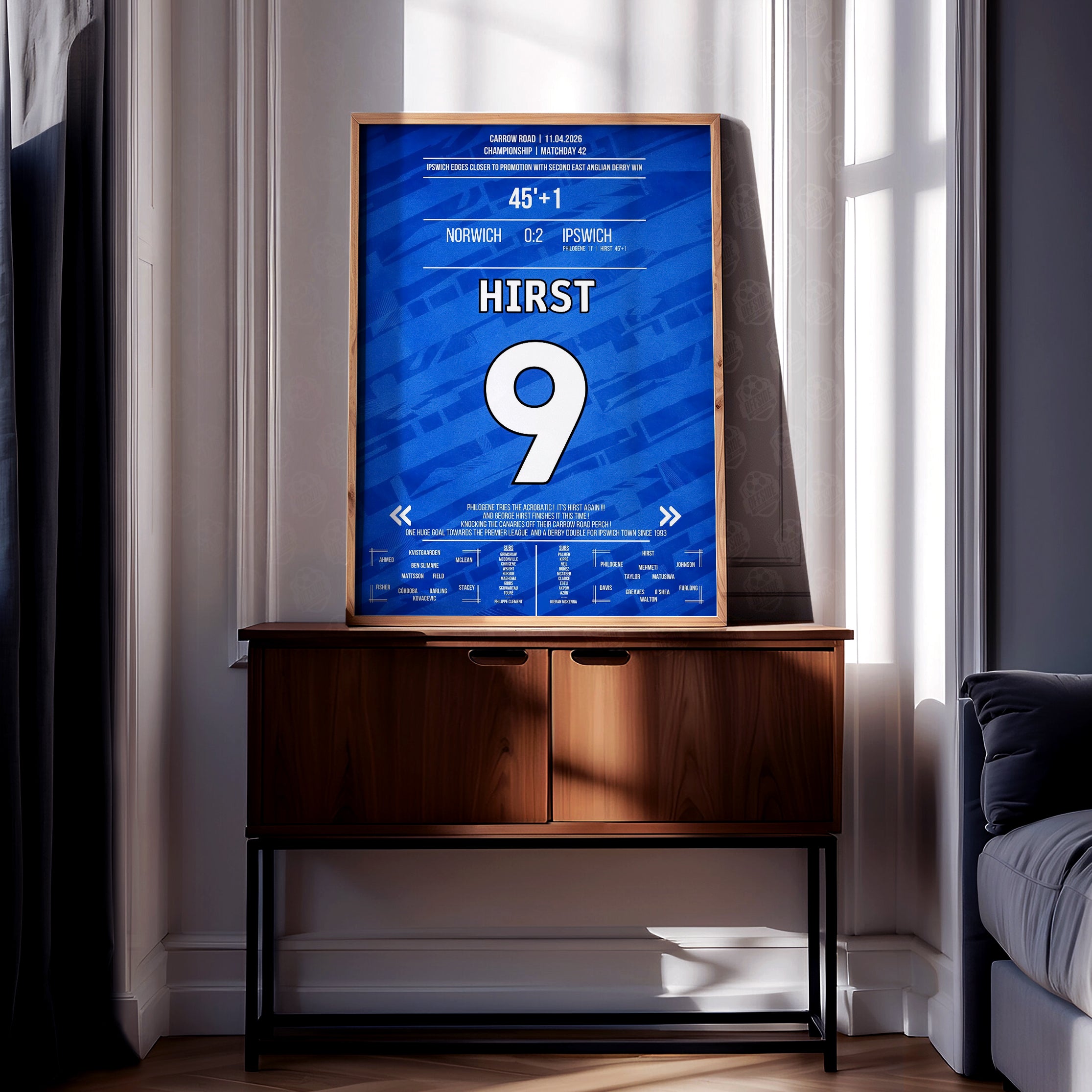 George Hirst 'EFL Jersey' Poster - Image 2