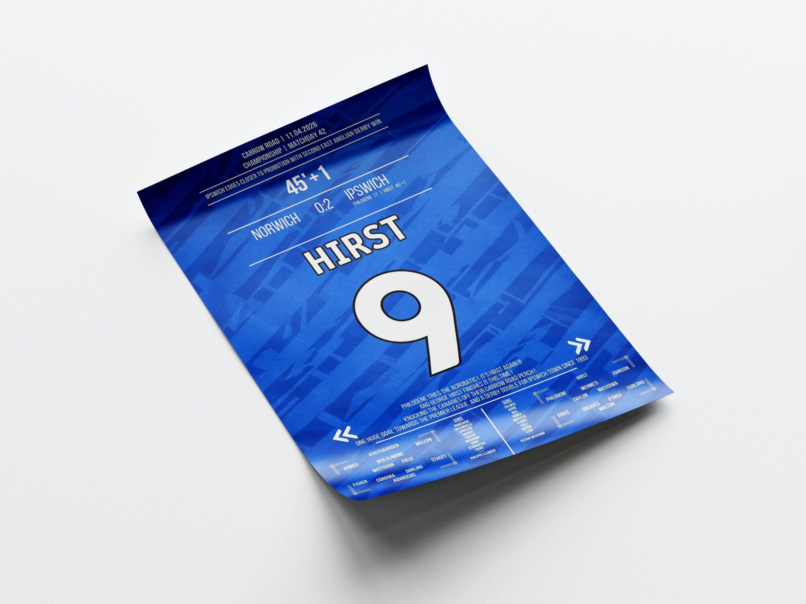 George Hirst 'EFL Jersey' Poster - Image 4