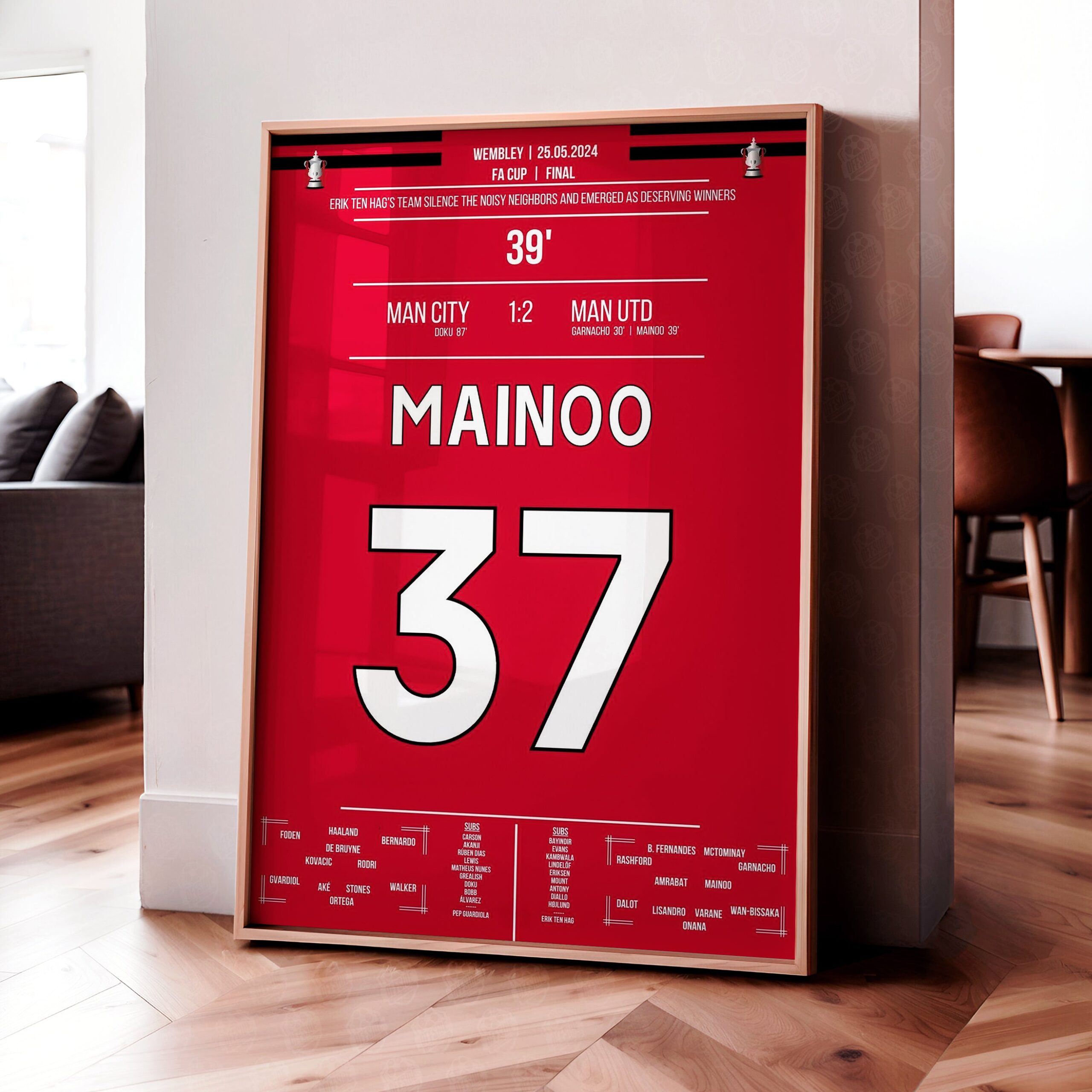 Kobbie Mainoo 'FA Cup Jersey' Poster