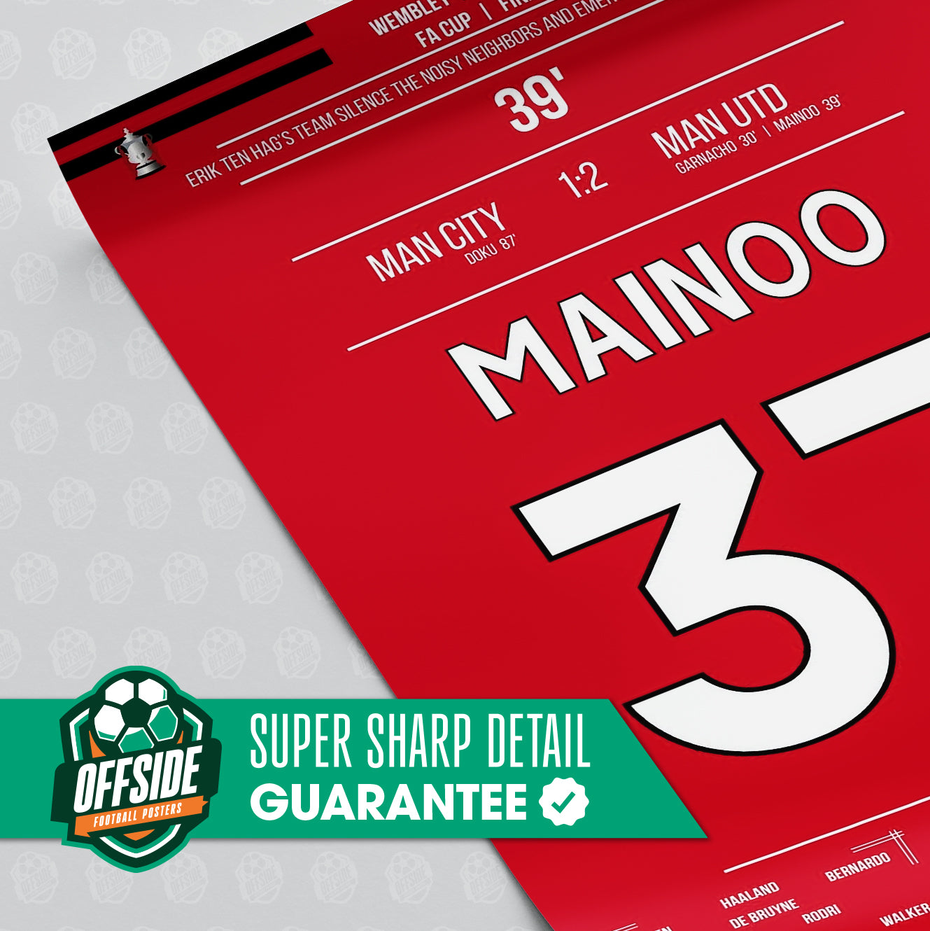Kobbie Mainoo 'FA Cup Jersey' Poster - Image 3