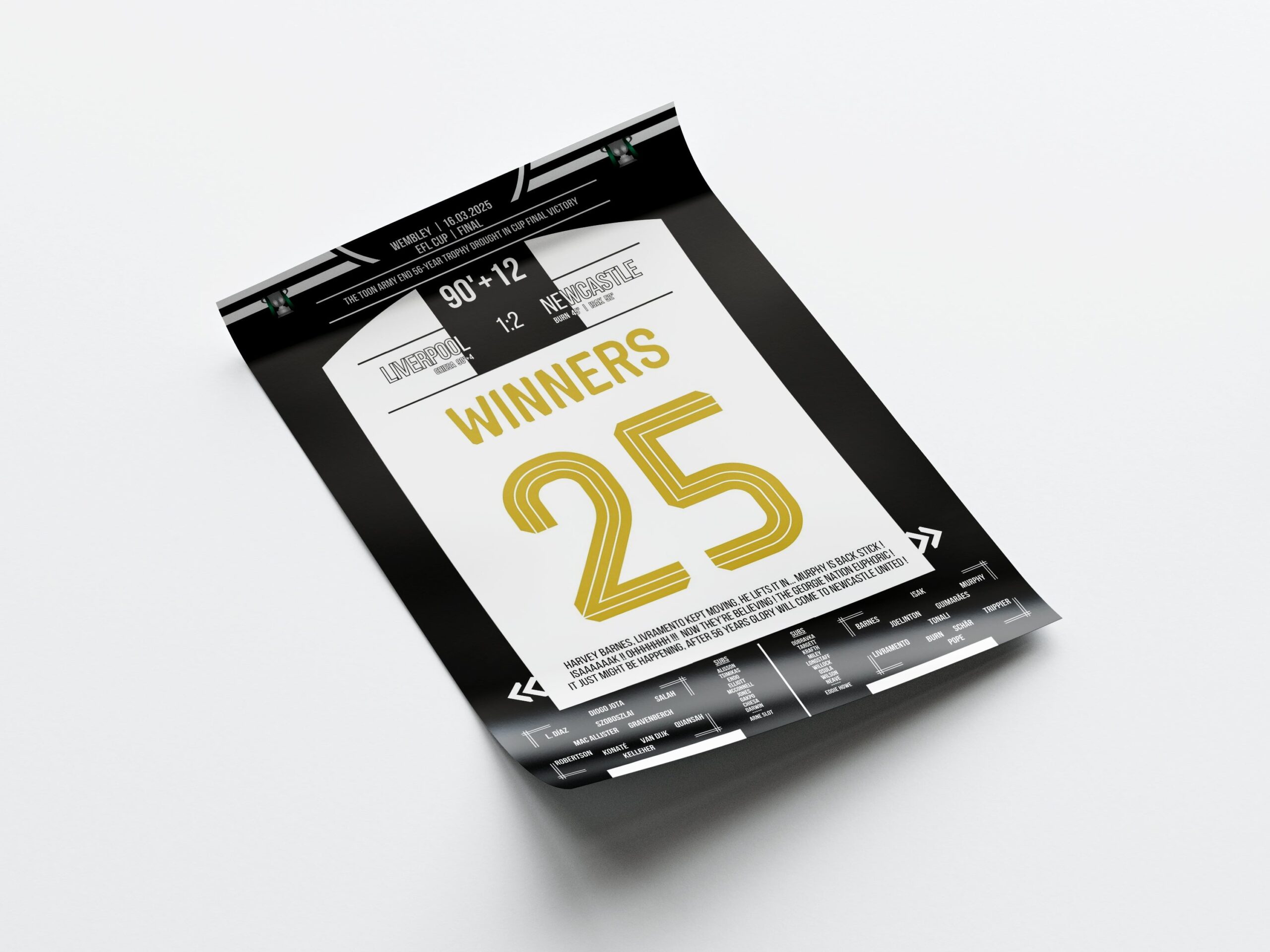 Newcastle United 'EFL Cup Final Jersey' Poster - Image 4