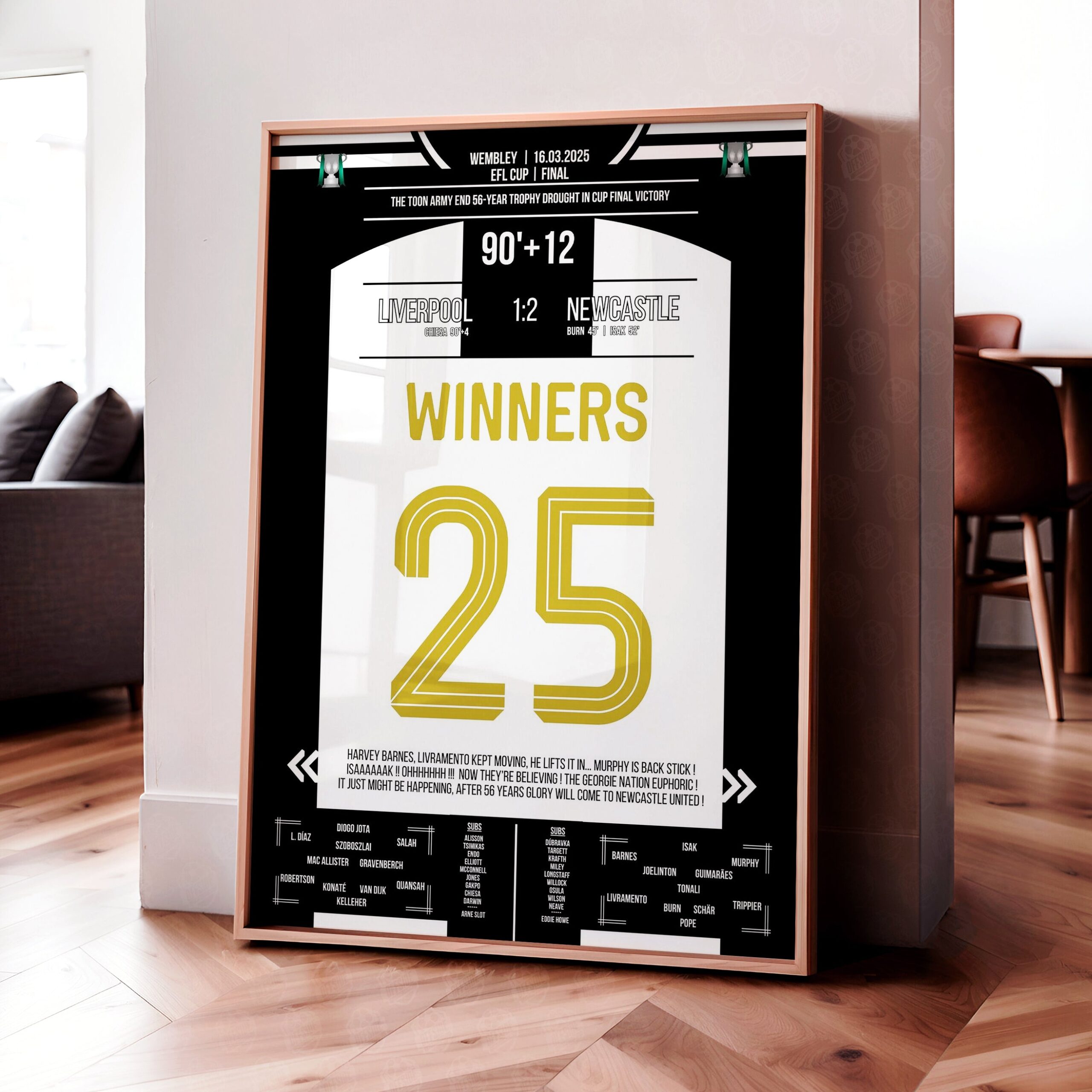 Newcastle United 'EFL Cup Final Jersey' Poster