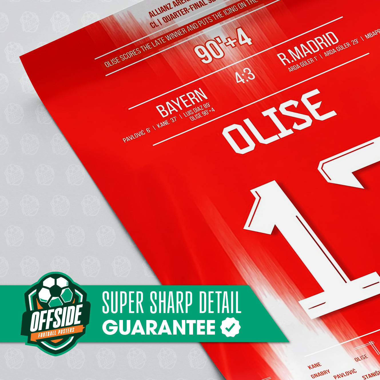 Michael Olise 'UCL Quarter-Final Jersey' Poster - Image 3
