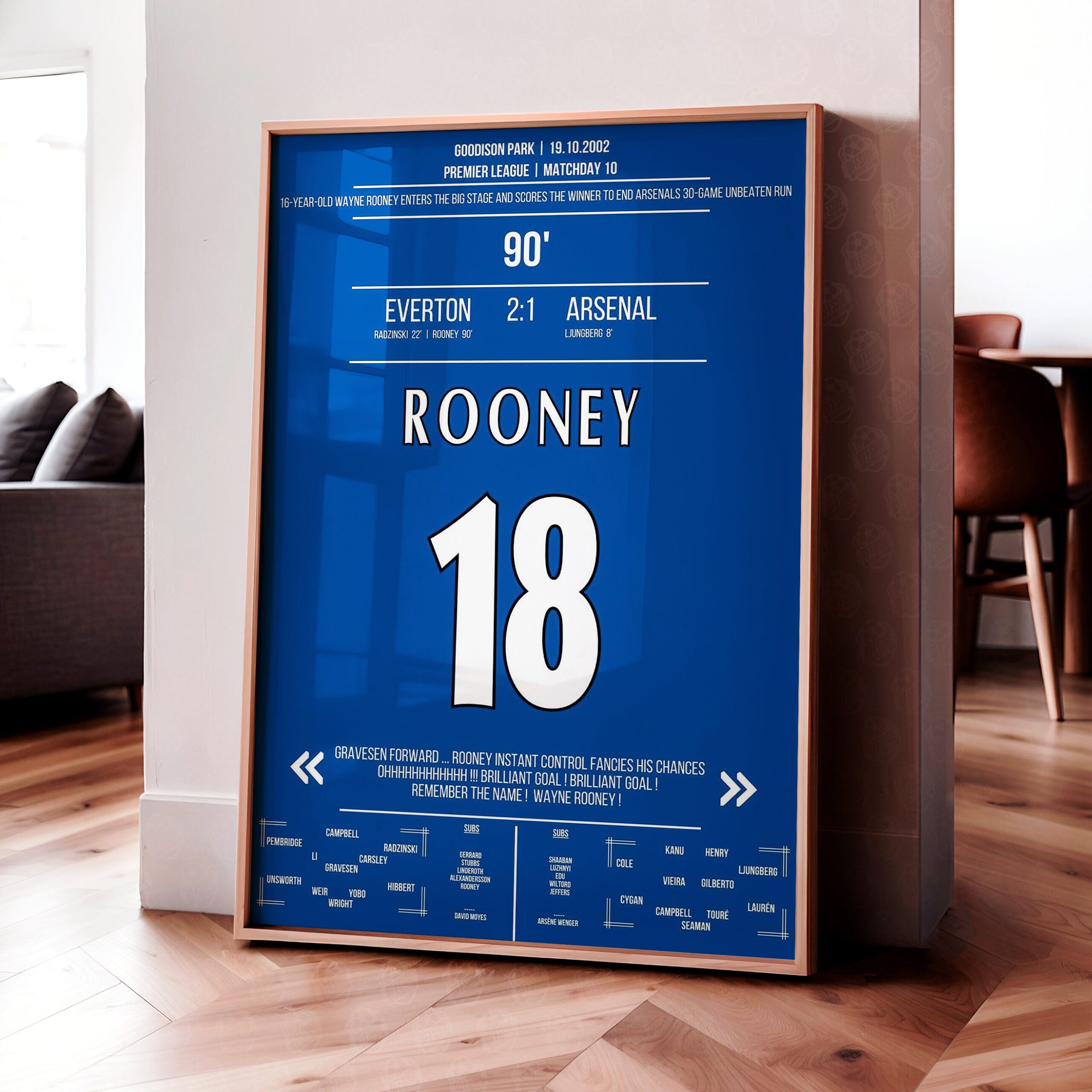 Wayne Rooney 'EPL Jersey' Poster