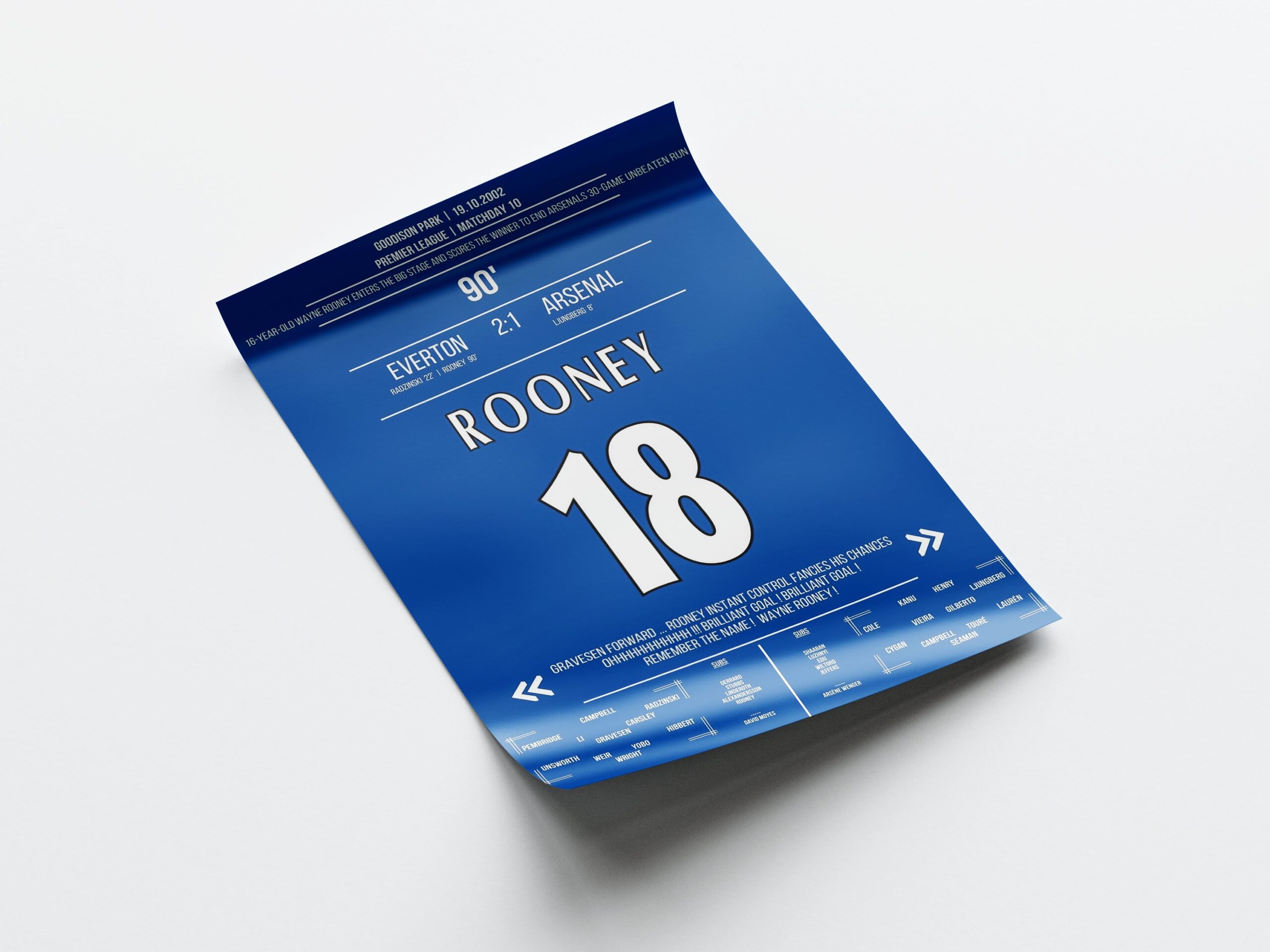 Wayne Rooney 'EPL Jersey' Poster - Image 4