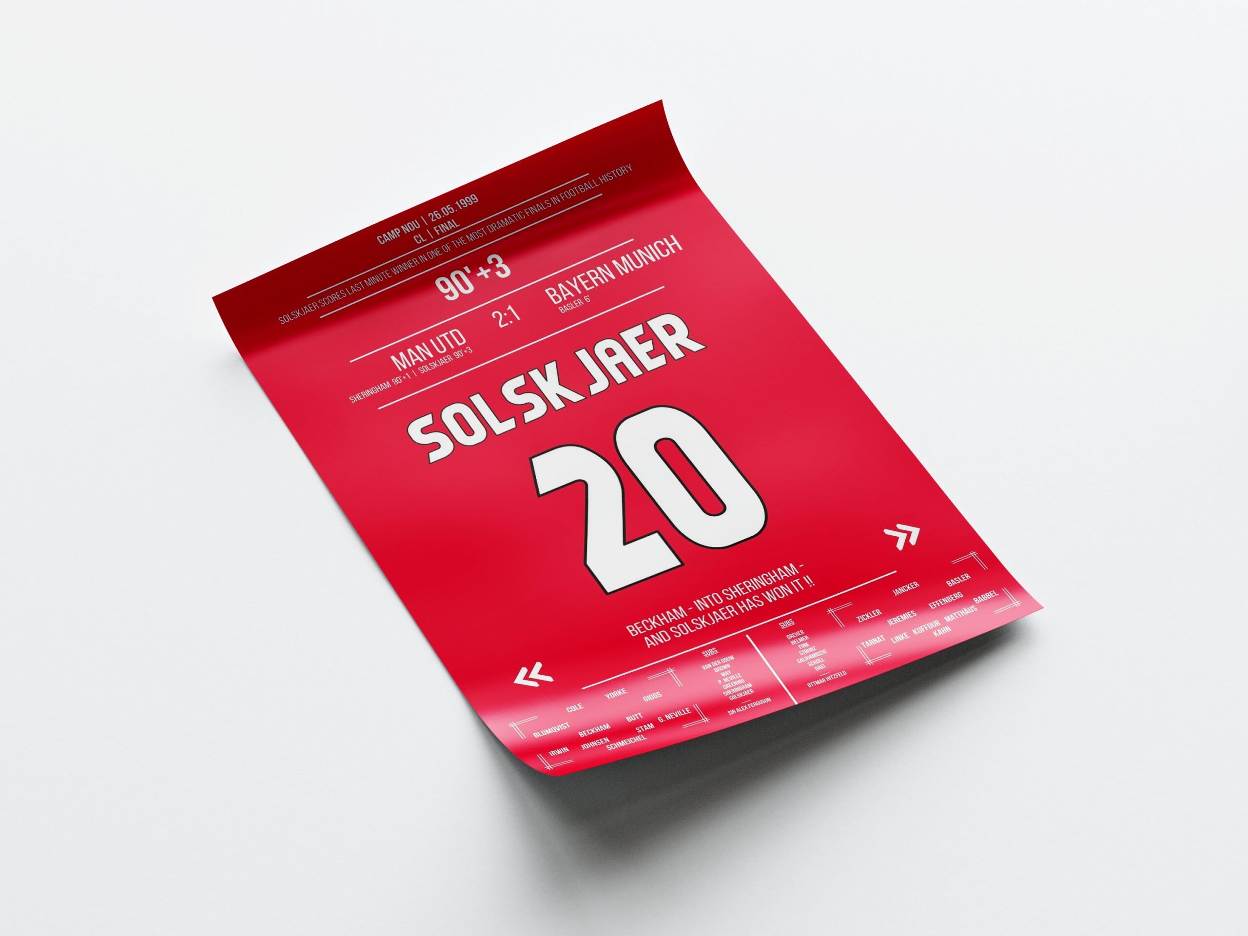 Ole Gunnar Solskjaer 'UCL Final Jersey' Poster - Image 4