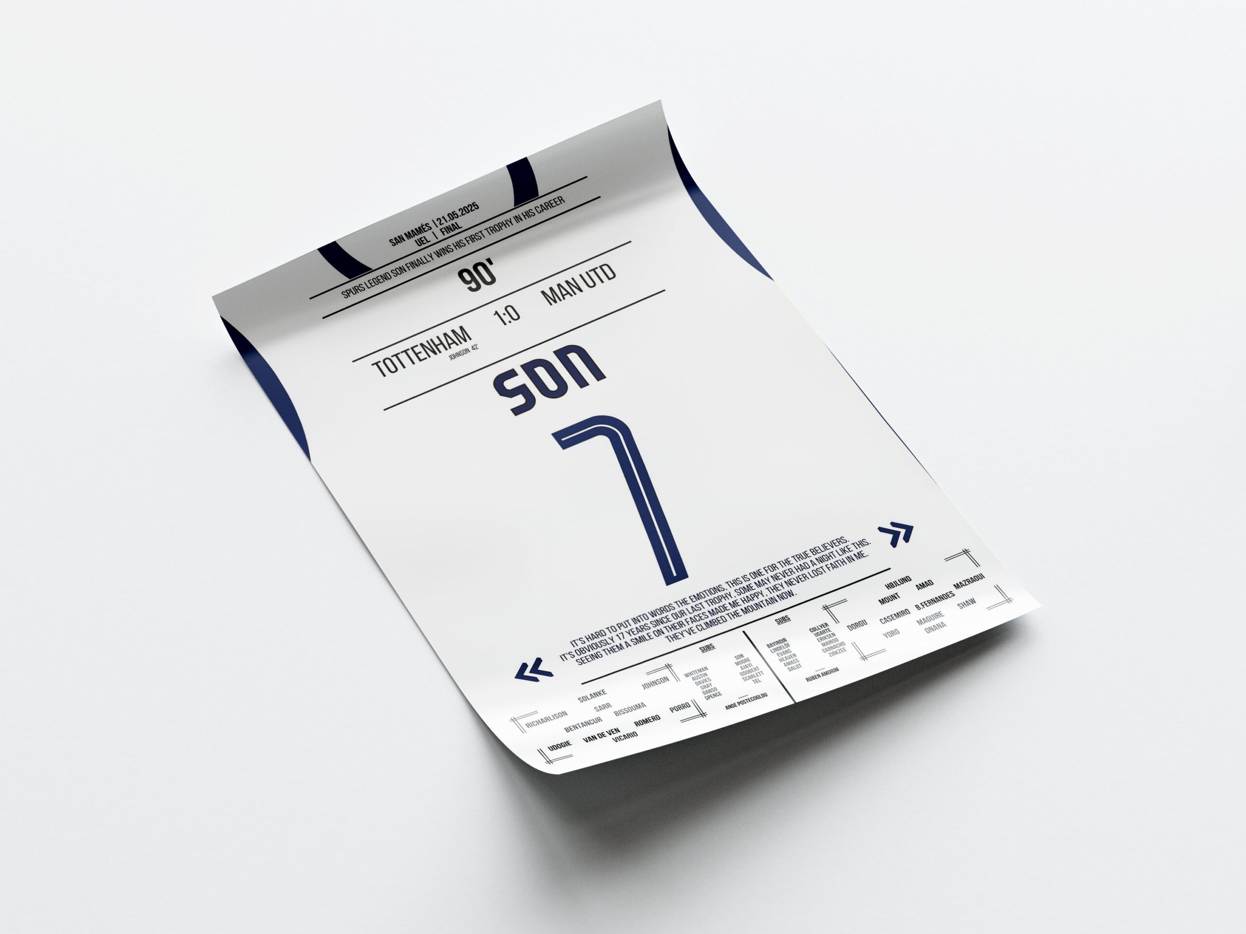 Son Heung-min 'UEL Final Jersey' Poster - Image 4