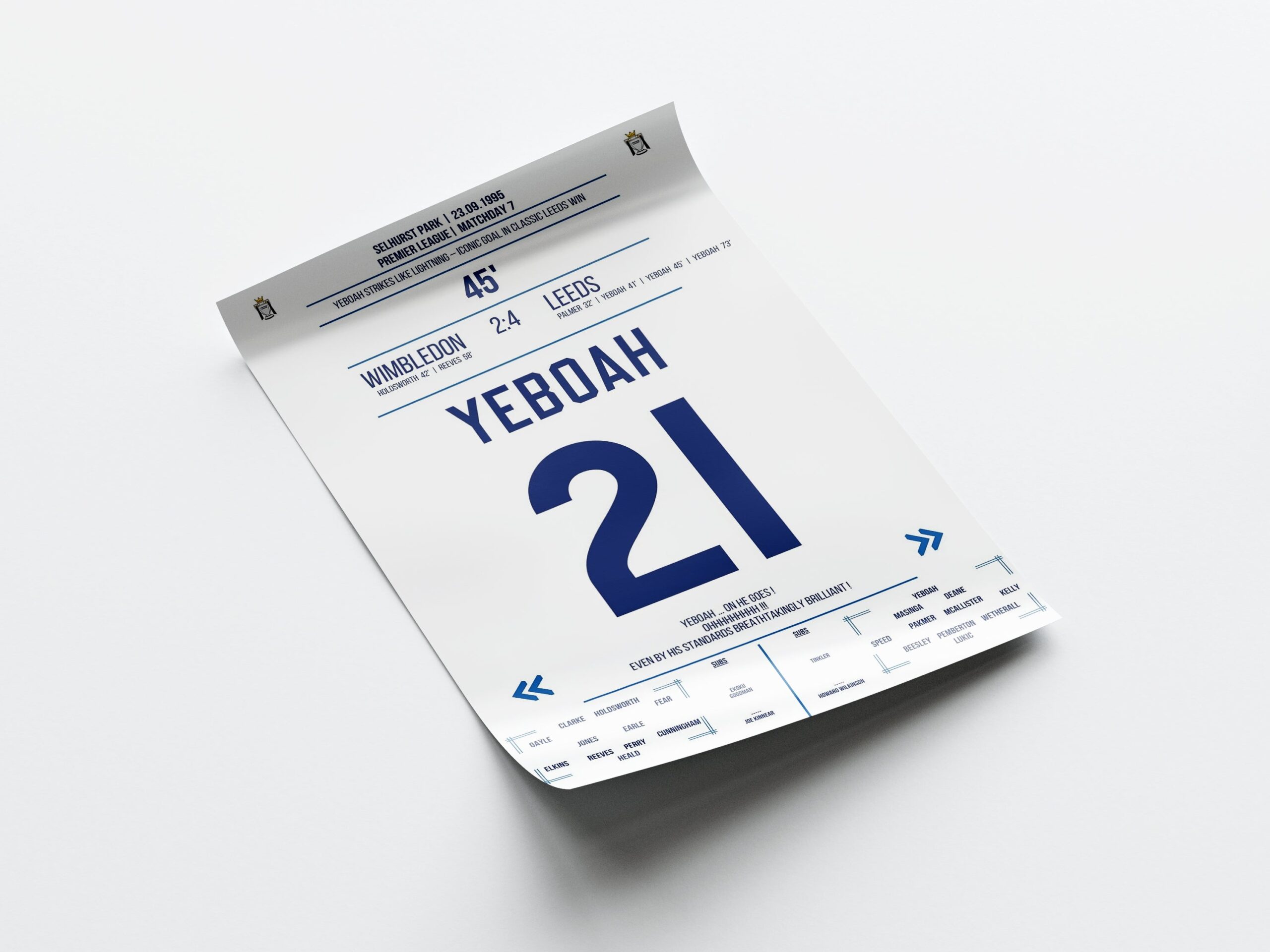 Tony Yeboah 'EPL Jersey' Poster - Image 4