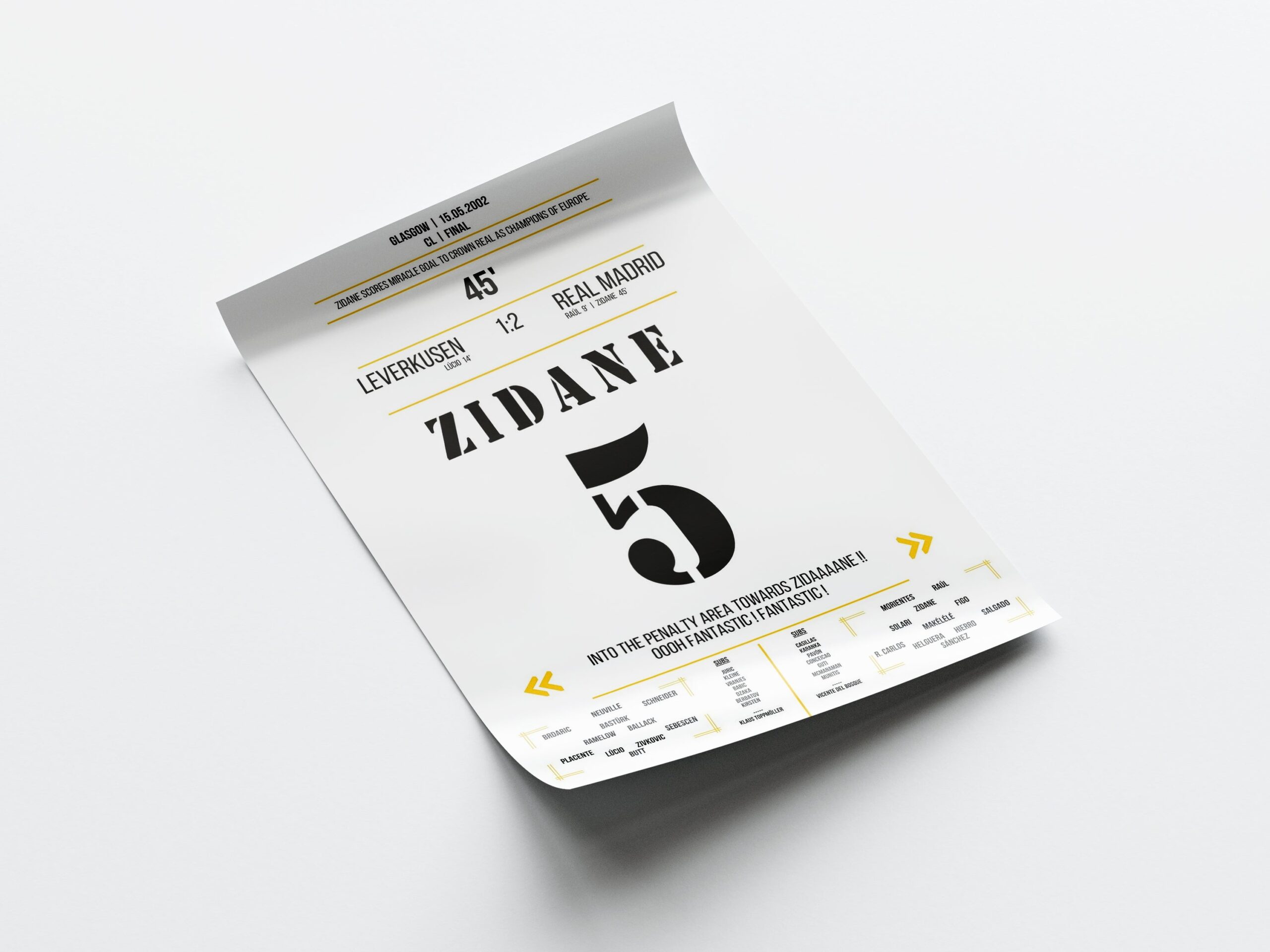 Zinedine Zidane 'UCL Final Jersey' Poster - Image 4